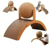 Cat Scratching Ball on Stand,2-in-1 Interactive Cat Scratcher Toy with Arch Bridge and 360° Rotating Natural Sisal Ball for Indoor Cats Kittens,Fun and Engaging Scratching Post for Exercise