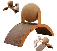 Cat Scratching Ball on Stand,Interactive Scratch Pad for for Indoor Cat,Cats Scratching Post Design with Arch Bridge and Ball,Wear-Resistant Cats Scratcher Board for Pets,Protects Furniture