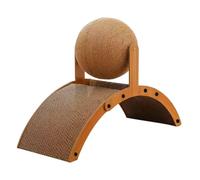 Cat Scratching Ball On Stand Rotating Sisal Natural Interactive Toy