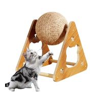 Cat Scratching Ball, Sisal Ball Toy - Wooden Vertical Exercise Wheel for Indoor Relaxation Education Kitten Fight Boredom Dogs Small and Large Breeds