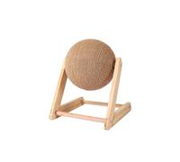 Cat Scratching Ball - Sisal Cat Scratching Ball Toy For Indoor Cats | Interactive Pet Tool With Wooden Base | Rotating Toy For Indoor Small Cats, Kittens, Dogs, Puppy
