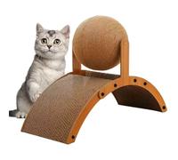 Cat Scratching Ball with Corrugated Base, Vertical Scratcher and Interactive Board Combo for Kittens Senior Cats, Ideal for Play, Rest, Apartment Living, Home Window, Patio, & Outdoor Spaces