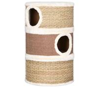 Cat Scratching Barrel, 60 cm, Seagrass with Plush Lying Surface, 3 Openings, Cat Climbing Tree, Scratching Furniture, Scratching Barrel, Play Tower, Scratching Post for Climbing, Play, Sleeping Cave