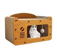 Cat Scratching Bed, Kitten Lounge Board, 21.65x11.42in Interactive Cat Toys, Portable Rolling Cart Scratcher Nest, Authentic Claw Grinder for Indoor Cats Training Playing
