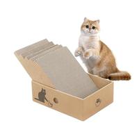 Cat Scratching Board 5Pack Cats Scratching Pad with Box Reversible Cat Scratcher Cardboard Lounge Bed Corrugated Cardboard Cats Scratcher for Indoor Kitty to Rest and Play (325x235x110 MM)