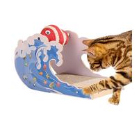 Cat Scratching Board Ball, Multipurpose Cartoon Scratch Pad, 11.81 x 7.48 x 7.48 Inches, Interactive Claw Sharpener for Resting, Entertainment, Cute Kitten Design (Multicolour)