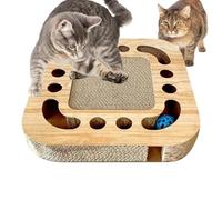 Cat Scratching Board - Cardboard for Cats - Fun Scratching Box with 2 Sound Balls for Indoor Kitten Protects Furniture