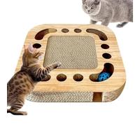 Cat Scratching Board,Cardboard Scratcher | Interactive Scratch Box with 2 Bell Balls Track for Indoor Pet Kitten Play Floor Protecting Furniture
