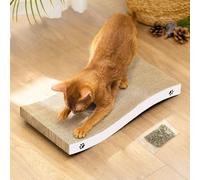 Cat Scratching Board, Durable Scratch Pad, Corrugated Cardboard Cat Scratcher for Indoor Cats, Heavy Duty, Double-Sided Usability, Recyclable with Catnip, Large, 1 Pack