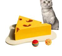 Cat Scratching Board - Interactive Kitten Scratching Post with Cheese Design | Solid Cat Toys, Game Accessory for Jigs