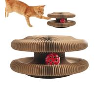 Cat Scratching Board - Magic Organ Cat Toy, Interactive Scratch Pad | Pet Scratch Board With Ball Foldable Accordion Toy, Small animal Track Toy, Kitten Scratcher for Scratching Pounces