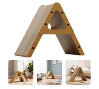 Cat Scratching Board, Recycled Cardboard & Wood Frame, Dual-Sided Vertical Horizontal Cat Scratcher for Indoor Kittens, Space-Saving Furniture Protector for Sofa Walls-Light Wood
