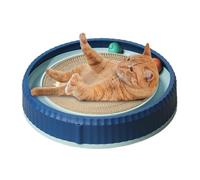 Cat Scratching Board, Round Cardboard Scratcher Pad, 2 Toy Balls Non Slip Base, 15.75 x 2.76 Inches Interactive Pet Supply, Pets Scratching Mat for Active Play, Kitten Training