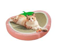 Cat Scratching Board, Sisal Bed Strawberry Cat Scratching Block, 2-in-1 Bowl Shape Scratching & Sleeping Nest, Sleeping Mat, Furniture Protection for Small, Dogs, Indoor Home, Door, Couch