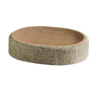 Cat Scratching Board, Sisal Cat Cardboard Scratcher, 2-in-1 Oval Scratch Pad Bowl, Corrugated Lounge Pet Beds for Indoor Kittens Grinding Claw, Furniture Protector