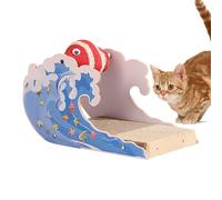 Cat Scratching Board with Ball, Multipurpose Dolphin Scratch Pad, Interactive Cat Claw Grinding Toy for Scratching, Playing and Relaxing, 11.81x7.48x7.48 Inches, Multicolor