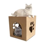 Cat Scratching Board with Box, Cat Cardboard House with Scratch Pads Box for Indoor