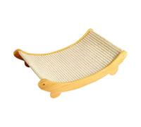 Cat Scratching Board, Wooden Structure Scratch Pads, Cat Lounger, Sisal Scratching Bed for Cats, Made of Sisal, Increase Moisture- , Non-Slip and Stable