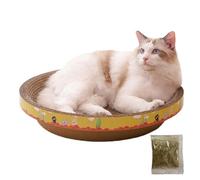 Cat Scratching Bowl - 2in1 Cat Scratching Board and Bowl, Cat Scratching Board | No Lint Scratch Board Round Scratcher Bed | Catnip Recycle Scratcher For Grinding Claws Toy Ideal for Sleeping and Play