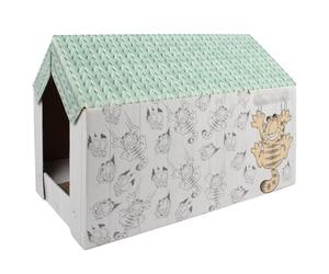 Cat Scratching House - Teal - Doubling Up As A Scratcher And Hiding Spot