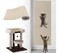 Cat Scratching Mat, 200×40 cm Self Adhesive Cat Scratching Board, Trimmable Cat Scratch Pad, Anti Scratch Furniture Protector for Walls Floors Sofas, Khaki