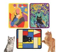 Cat Scratching Mat | 3 Pieces Sisal Home Decoration with Adhesive - Decorative Design for Cats Scratching Wall | for Kittens Sharpening Claws Indoor Play in Home Living Room Balcony Floor