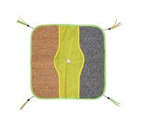 Cat Scratching Mat | 45x45cm Sisal Pad with Teasing Strings & Crinkle Sound | Multi - Functional Cat Play Mat/Bed/Rug for Kittens & Adult Cats