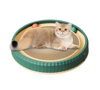 Cat Scratching Mat - Cardboard Cat Scratchers | Round Cardboard Cat Scratcher with 2 Toy Ball | Non-Slip Base Interactive Pet Supplies for Active Play Kitten Training Enrichment Rest