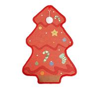 Cat Scratching Mat, Christmas Tree Or Snowman Shaped Wall-Mounted Scratcher, Shedding-Resistant Scratch Pad With Hook And Loop Fastener, Furniture Protector For Couch Door Sofa (Red #A)