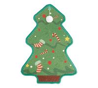 Cat Scratching Mat, Christmas Tree Or Snowman Shaped Wall-Mounted Scratcher, Shedding-Resistant Scratch Pad With Hook And Loop Fastener, Furniture Protector For Couch Door Sofa (Green #A)
