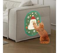 Cat Scratching Mat, Christmas Tree & Snowman Shaped Wall Cat Scratcher, Shedding-Resistant Cats Scratcher with Hook and Loop Fastener, Anti Scratch Furniture Protector for Couch Door Sofa (A_Green)