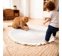 Cat Scratching Mat, Cotton Hand-Woven Scratch Block, Durable, Floor or Wall Protection for Furniture, Non-Slip, Cat Cushion, Inner Cushion in the Inner Cabin in the Living Room for Pets Play