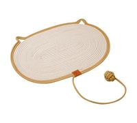 Cat Scratching Mat - Cotton Linen Anti-slip Natural Rug with Ball - Cat Scratch Pad | for Play Training Exercise Home Living Room Family Time Outdoor Travel Boredom Reduction