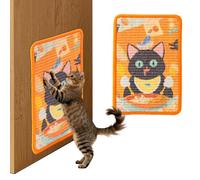 Cat Scratching Mat Self Adhesive,32×22CM Art Cat Scratch Pad Stylish Decor Black Cat Gourmet,Small Size Saves Space in Small Apartments Sofa Door Room Floor Furniture Protection for Kitten