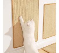 Cat Scratching Mat with Velcro Tape - Natural Sisal Fabric Scratch Pad Rug Wall Protector Cat Claw Mat Sofa Saver Furniture Protect Pet Toy for Indoor Cats Rabbit Home Use (#1,50x90cm)