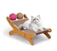 Cat Scratching Pad, Cat Scratcher Bed, Cats Mini Chair with Sisal Scratching Ball and Bell, Cats Lounger with Removable Scratching Pad for Indoor Small Pets