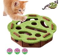 Cat Scratching Pad, Interactive Cat Toy Puzzle Box Game, Felt Maze With Bells, Sturdy Toy Design, Scratch Hunt Activities, Suitable for Indoor Kitten Exercise and Exciting Games green