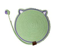 Cat Scratching Pad with Toy Ball, Natural Rope Woven Mat, Washable, for Claw Trimming & Nap, Durable Large Pet Bed, 16.5" or 19.7"(A,42cm)