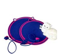 Cat Scratching Pad with Toy Ball, Natural Rope Woven Mat, Washable, for Claw Trimming & Nap, Durable Large Pet Bed, 16.5" or 19.7"(Purple a,50cm)
