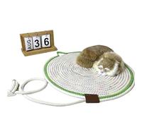 Cat Scratching Pad with Toy Ball, Natural Rope Woven Mat, Washable, for Claw Trimming & Nap, Durable Large Pet Bed, 16.5" or 19.7"(C,50cm)