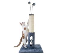 Cat Scratching Post 34 Inches Heavy Duty and Thicker Cat Scratching Post Cotton Rope with Hanging Ball and Mice Scratching Post for Indoor Cats and Adult (Gray, 25" H)