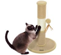 Cat Scratching Post Brown 30x30x47cm Sisal Jute Hessian Round Base FeatherToy XL
