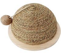 Cat Scratching Post Cardboard Cat Scratching Post Toys Wooden Bottom Plate Straw Climbing Frame with Hanging Ball