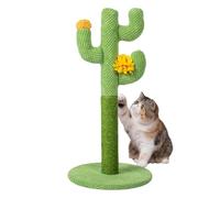 Cat Scratching Post - Cute High Green Cactus Design, High Stability Frame, Plush Texture, Robust Structure of Sisal Rope | Ideal For Indoor Cats, Kitten Training, Furniture Protection