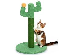 Cat Scratching Post for Indoor Cats - Happy & Polly Cactus Cat Scratch Post in Jute Rope - 50cm Cat Scratcher with Stable Base for Kittens and Small Cats