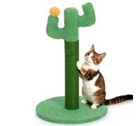 Cat Scratching Post for Indoor Cats - Happy & Polly Cactus Cat Scratch Post in Jute Rope - 50cm Cat Scratcher with Stable Base for Kittens and Small