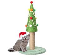 Cat Scratching Post for Indoor Cats, Standard with Natural Sisal Covered Frame & Colorful Little Balls, 55 cm, Kitten Toy, Christmas Tree Desgin, Grey
