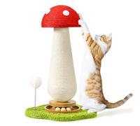 Cat Scratching Post Full Sisal Wrap Cat Tree Cute Mushroom Cat Tower Scratcher for Indoor Cats