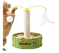 Cat Scratching Post, Furniture Protector with Ball Track | Sisal Scratching Post with Cat Toys | For Home Living Room Bedroom Kitchen Porch Balcony Entrance Apartment Corner Play Area