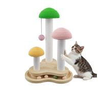 Cat Scratching Post,Mushroom Forest Cat Scratching Post,Mushroom Forest Cat Scratcher with Natural Sisal&Hanging Toy Ball-Durable Kitten Supplies & Adult Cat Furniture Protector(11.80"×11.80"×17.32")